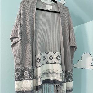 Short sleeve knit open sweater
